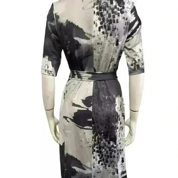 Y2K KOMOROV Wrap Dress luxe  monochromatic graphic statement womens size medium - Picture 6 of 15